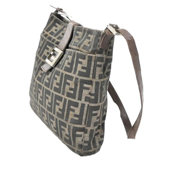 FENDI Logo Zucca Pattern Hand Bag Canvas Leather Brown SHW Italy 36KB279 - Picture 2 of 15